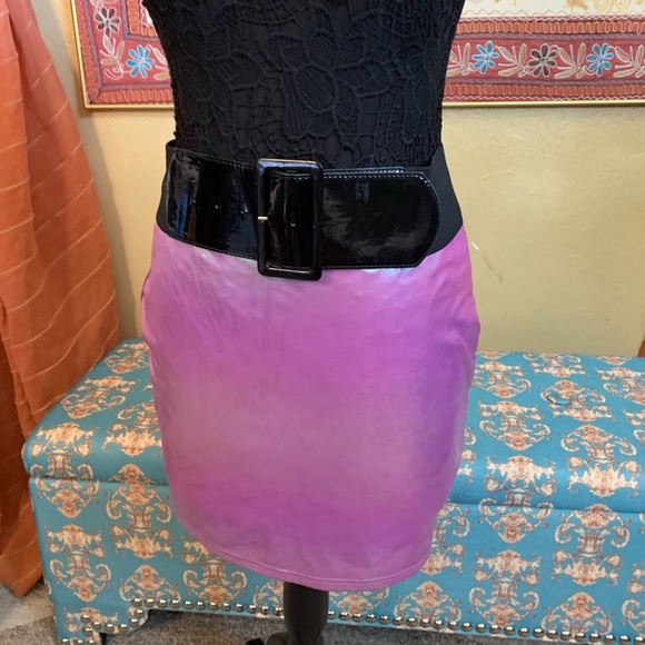 Windsor barbie pink metallic holograph mini skirt with stretch medium - Picture 3 of 11
